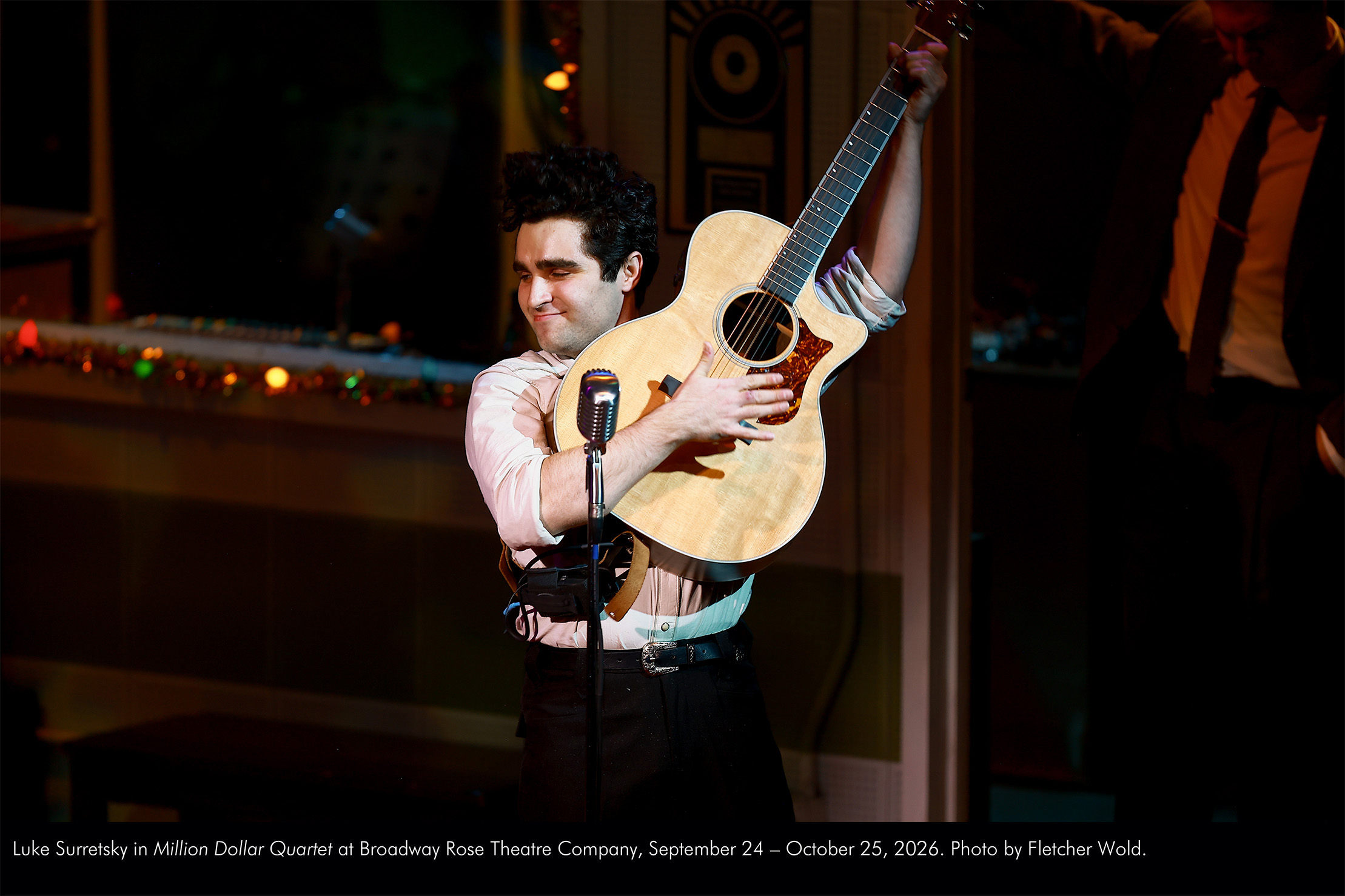 Luke Surretsky in Million Dollar Quartet at Broadway Rose Theatre Company, September 24 - October 25, 2026. Photo by Fletcher Wold.