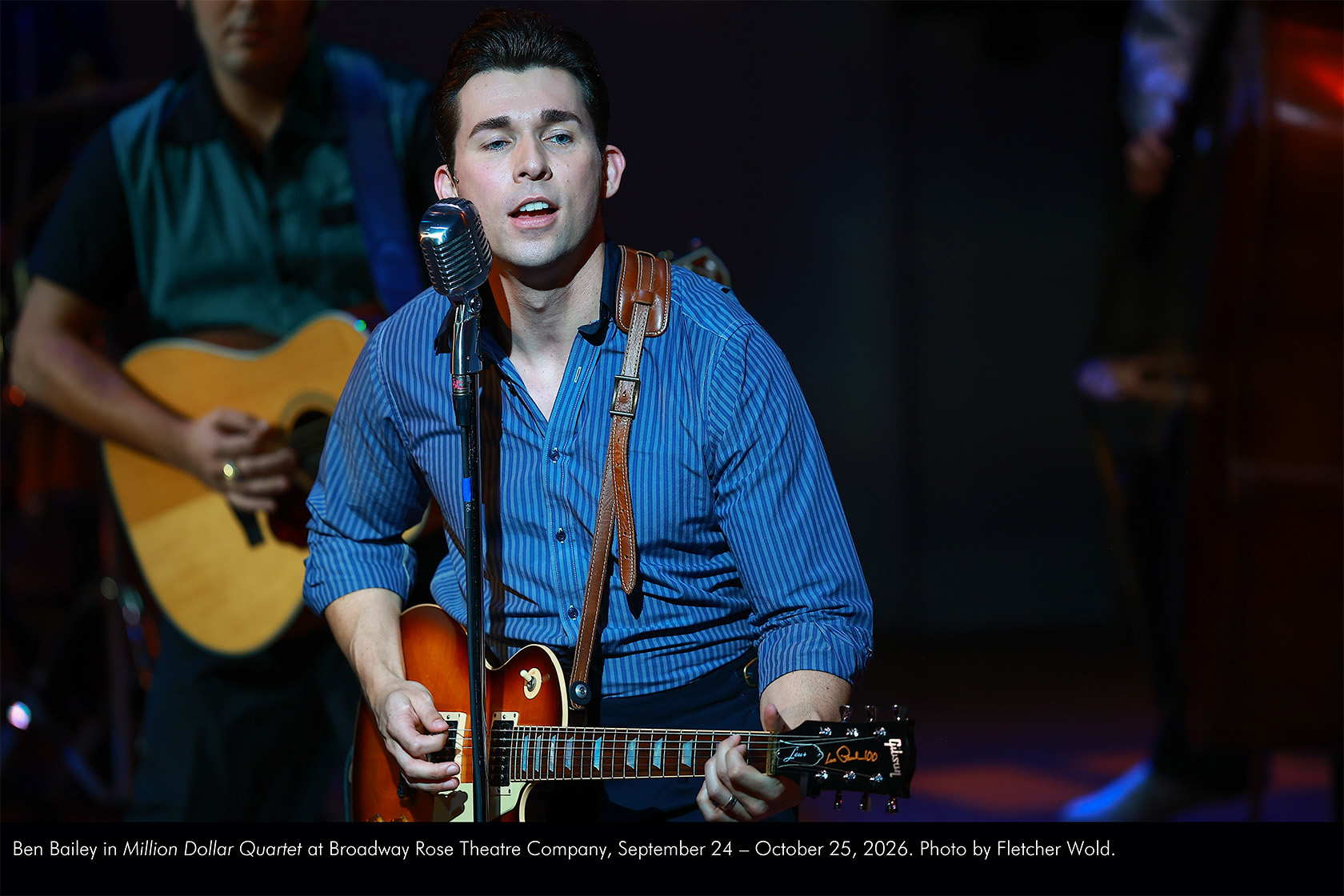Ben Bailey in Million Dollar Quartet at Broadway Rose Theatre Company, September 24 - October 25, 2026. Photo by Fletcher Wold.